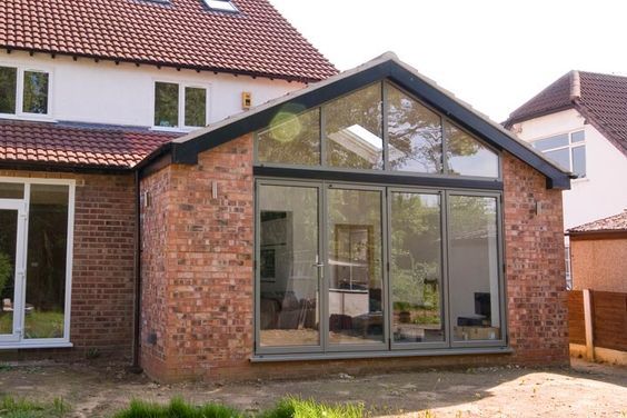 Gable roof house extension 